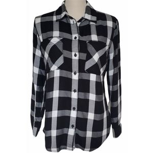 Women's Sanctuary Long-sleeve Black and White Top Size Small